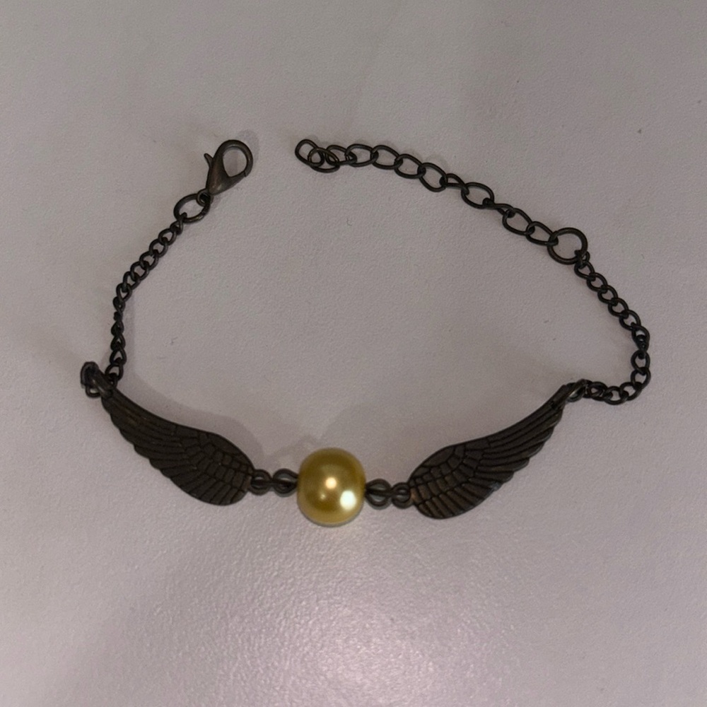 Golden Snitch Bracelet, Handmade, Good Condition! Harry Potter, Quidditch, Gold